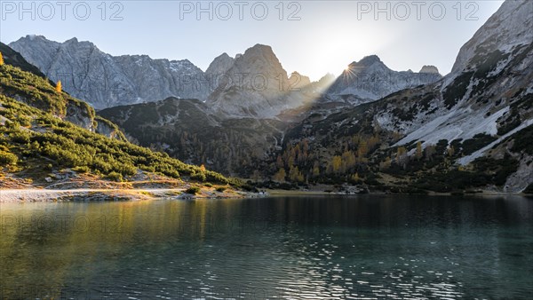 Mountains are reflected in the Seebensee