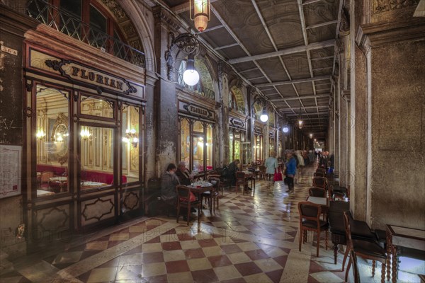 Historic Cafe Florian under the arcades of the Procuratie Nuove