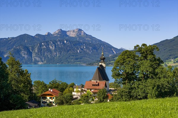 Steinbach am Attersee with Schafberg