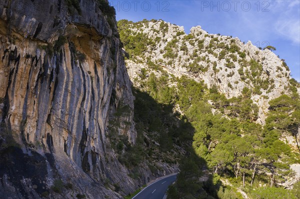 Rock formation at the Coll de Sa Bataia in the Serra de Tramuntana