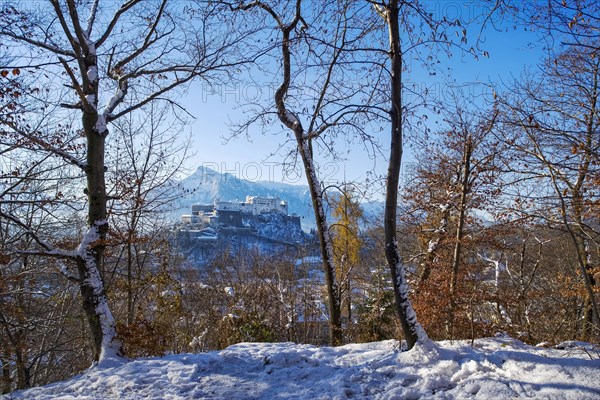 View from Kapuzienerberg to the fortress Hohensalzburg