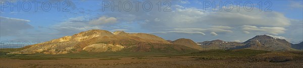 Colourful mountain Grisholl in the evening light