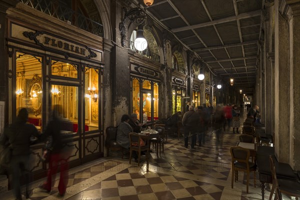 Historic Cafe Florian under the arcades of the Procuratie Nuove