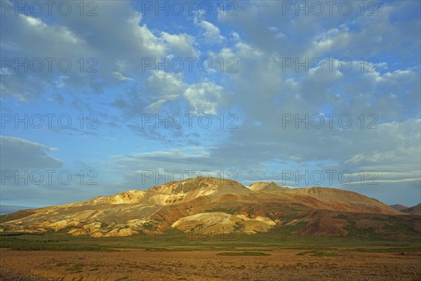 Colourful mountain Grisholl in the evening light