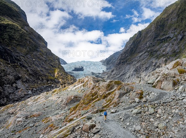 Hiker on GLetscher moraine