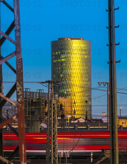 Westhafen Tower in the evening sun