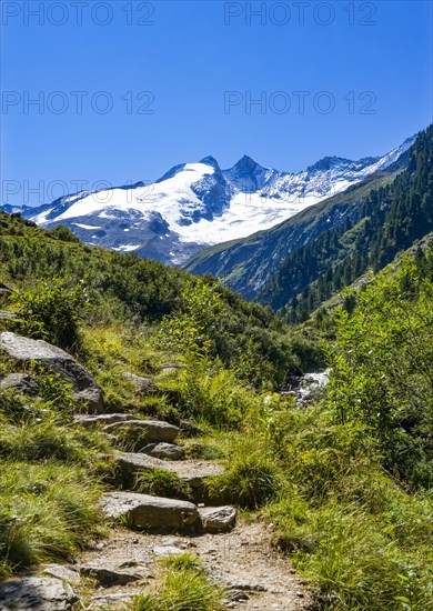 Hiking trail with view to the Reichenspitze