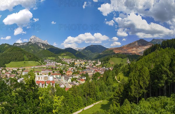 Iron ore with view to the Erzberg