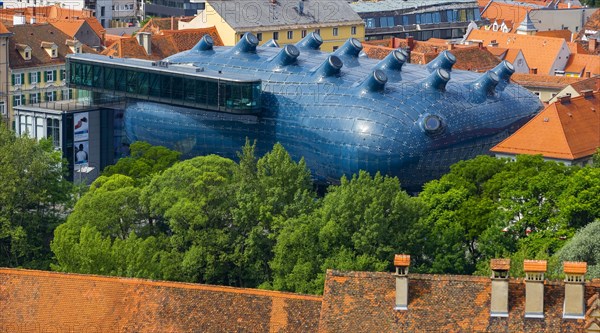 View from the Schlossberg to the Kunsthaus