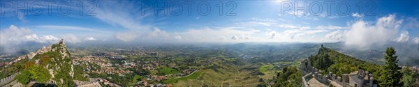 Panorama with Torre Guaita or Rocca Guaita and Torre Montale or Terza Torre