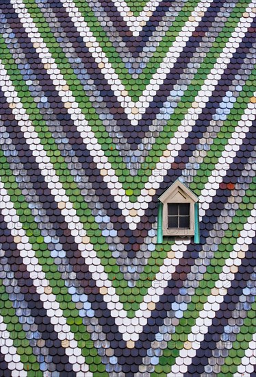 Colourful roof tiles on the cathedral roof