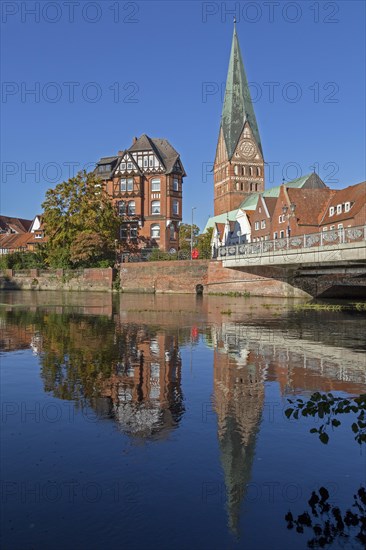 Church of St. John with reflection in the Ilmenau