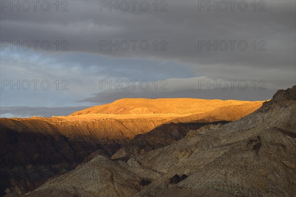 Bright hill in the evening sun