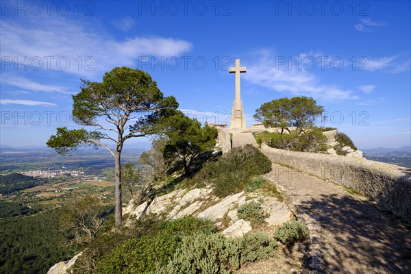 Stone cross Creu de Picot at Puig des Mila