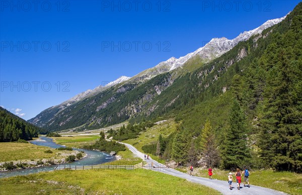 Hikers in the Krimml Ache Valley