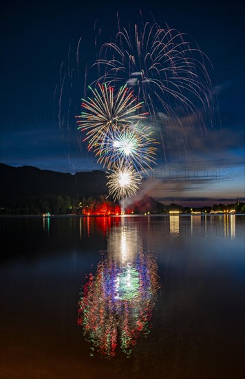 Fireworks at Lake Schliersee