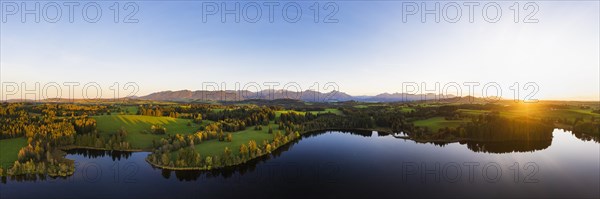 Panorama from sunset at the Schmutterweiher