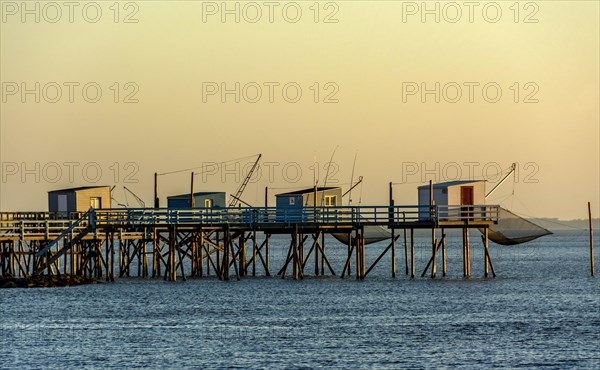 Traditional fishing huts on stilts at Talmont-sur-Gironde