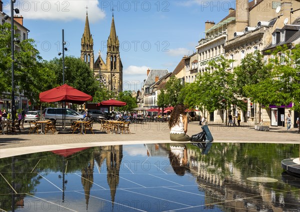 Square of Allier and Church Sacre-Coeur de Moulins