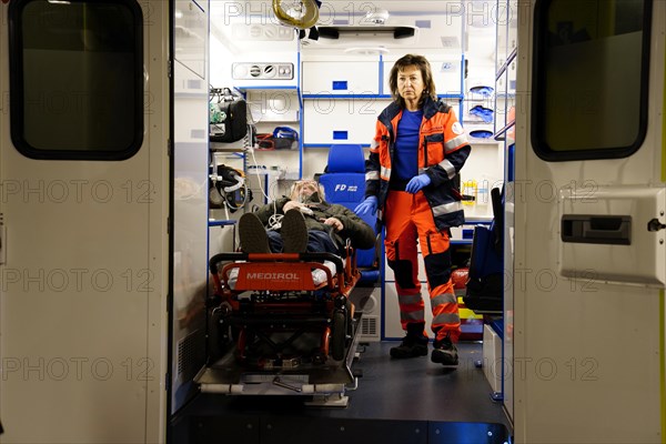 Arrival of the ambulance with the patient to the hospital