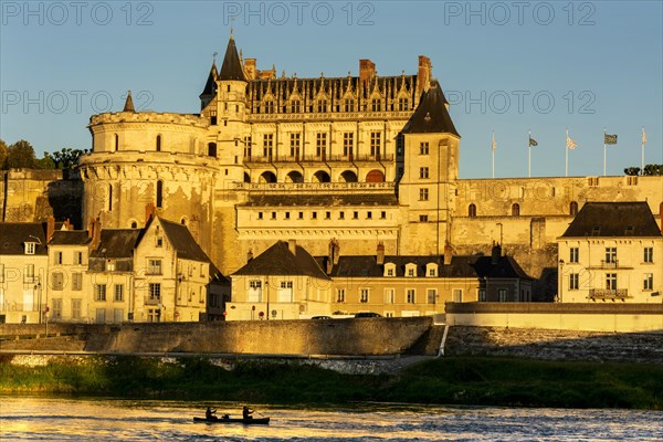 Renaissance castle of Amboise at sunset