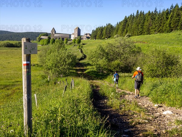 Aubrac village on the via Podiensis