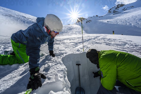 Ski tourers in the snow