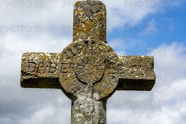 Stone cross in Auvergne Volcanoes Natural Regional Park