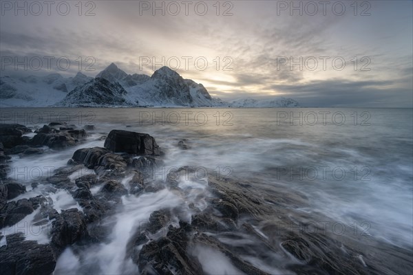 Rocky coast at the blue hour