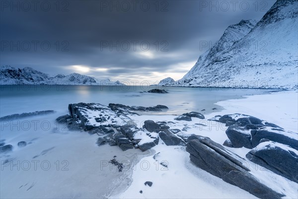 Rocky coast at the blue hour