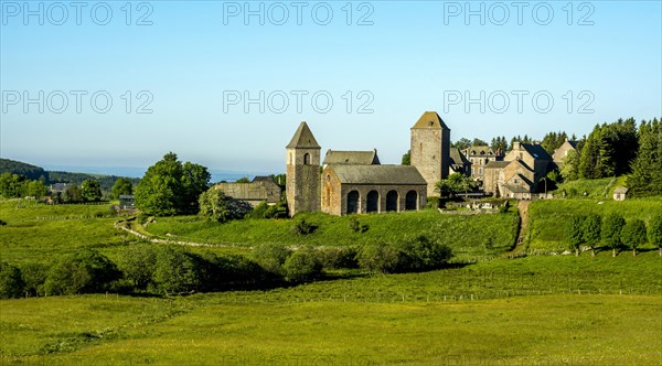 Aubrac village on the via Podiensis