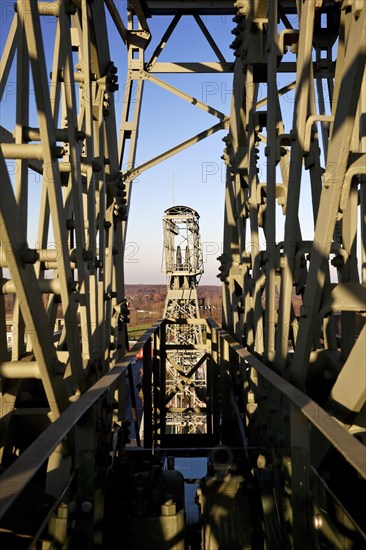 View from the winding tower of Shaft II to the winding tower of Schacht IV