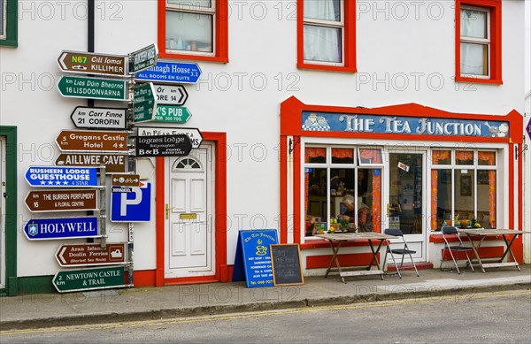 Famous signpost in the centre of the town