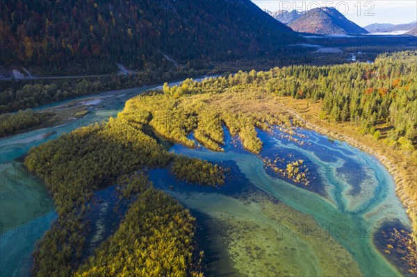 Inflow of the Isar into the Sylvensteinsee