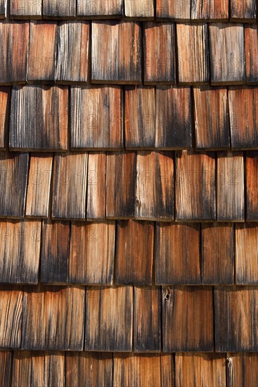 House facade of wood shingles