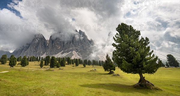 Cloud-covered mountain peaks