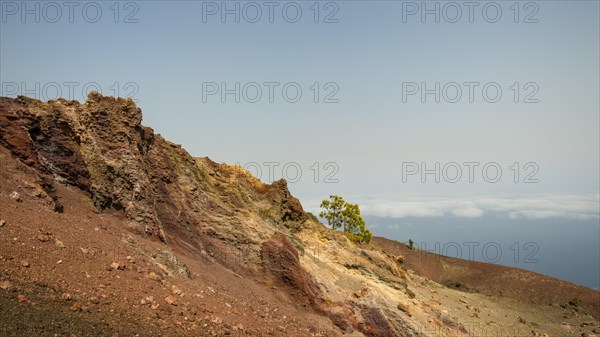 Landscape with red lava rocks at the volcano Martin