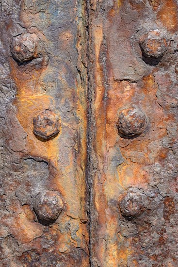 Old rusty sheet pile wall element