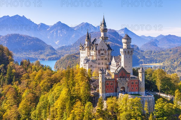 Neuschwanstein Castle in autumn