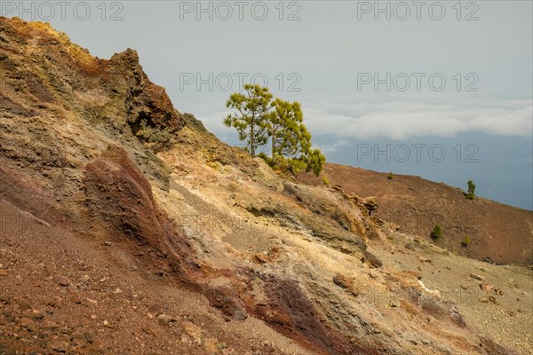 Landscape with red lava rocks at the volcano Martin