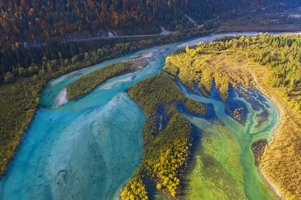 Inflow of the Isar into the Sylvensteinsee