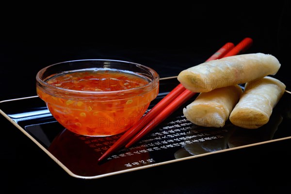 Chilli sauce in glass bowl