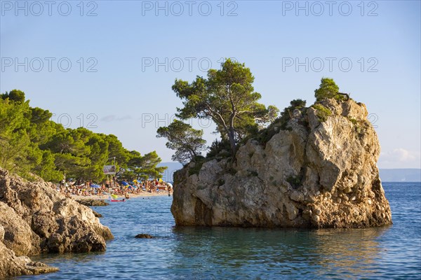 Rocky coast and bathing beach near Brela