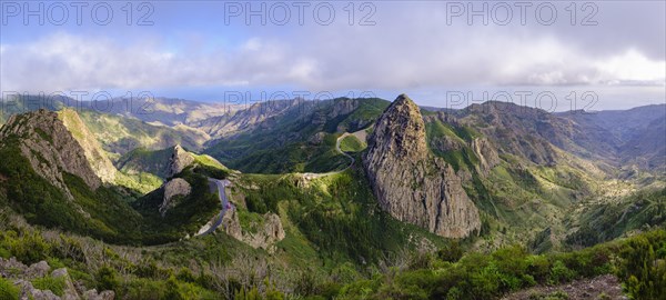 Panorama with the mountains Roque de Ojila