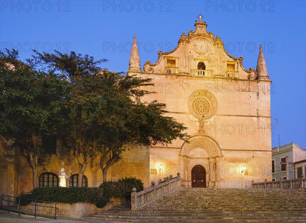 Parish church of Sant Miquel at dusk