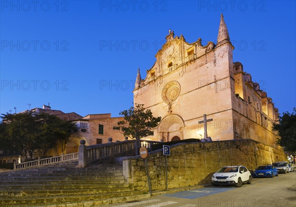 Parish church of Sant Miquel at dusk