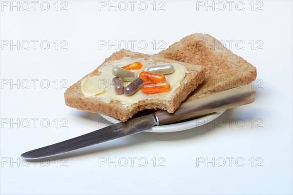 Food supplement on toast