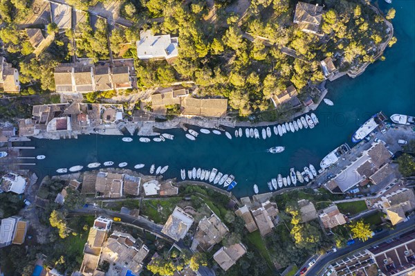 Fishing harbour in Cala Figuera from above