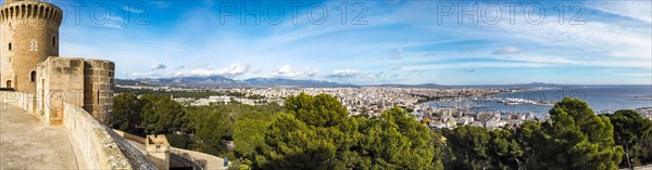 Castell de Bellver with views of the bay of Palma