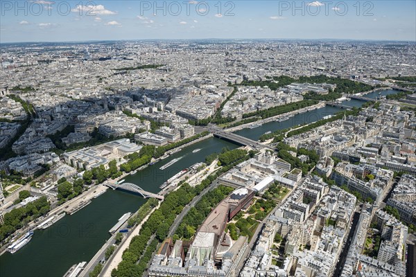 City view with the river Seine